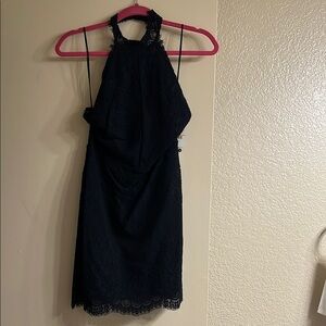 free people halter dress black lace NWT